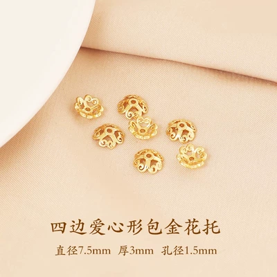 diy Handmade Jewelry Accessories Flower | Zərgərlik ara hissələri - come-shape-and-fine-workmanship-50-piecesfour-sided-love-18k-gold-filled-flower-holder-diameter-75mmfree-shipping-for-orders-over-38