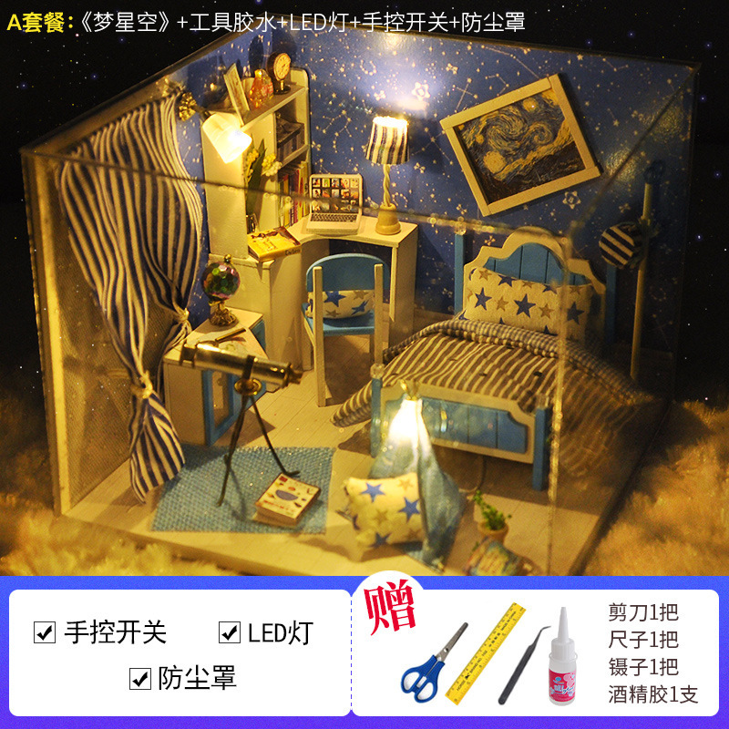 Qiaozhijiang diy キャビンロフトヴィラ手組み立てプリンセス小さな家ミニチュアモデルおもちゃ誕生日ギフト|undefined