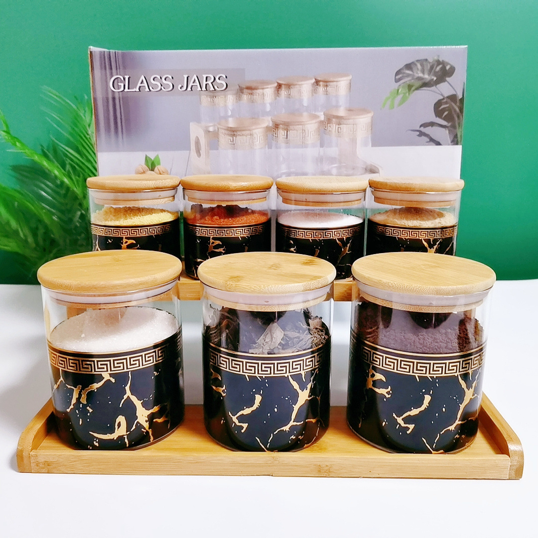 Fábrica directa transfronteriza dedicada para el Comercio exterior Exportación de vidrio cilíndrico sazonador tarro de almacenamiento