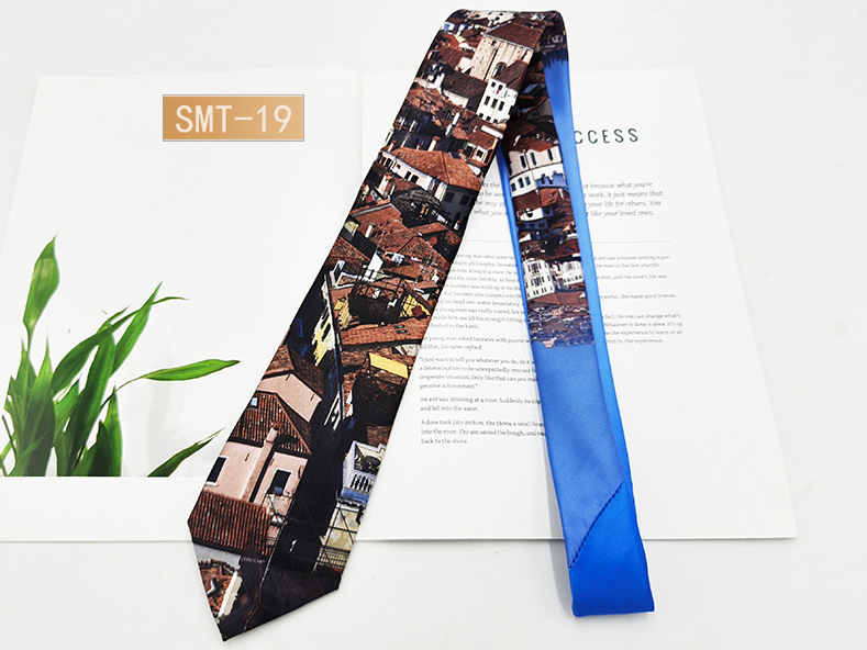 Fabricante spot impresión digital corbata de hombre estilo de Hong Kong moda retro casual animal divertido hecho a mano estilo 8cm