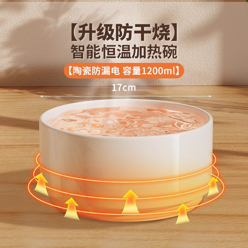Pet calefacción temperatura constante tazón inteligente automático aislamiento de calefacción gato perro anti-seco quema dispensador de agua tazón de cerámica al por mayor