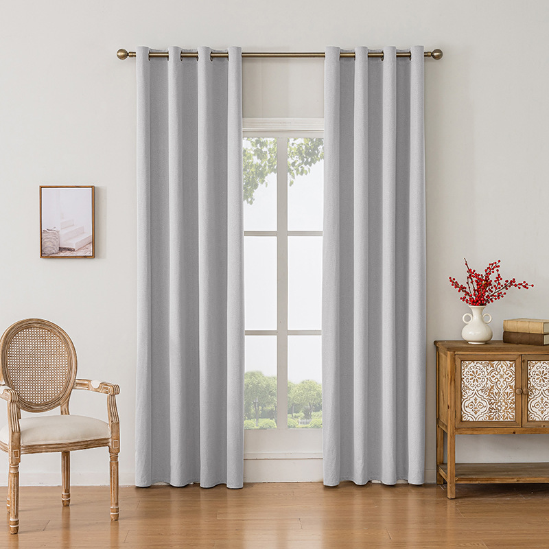 Suministro transfronterizo exclusivo para el comercio exterior de Amazon, cortinas opacas de lino sintético para dormitorio y sala de estar, cortinas al por mayor de Shaoxing.