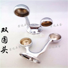 荣达加厚锌合金双圆管座双头毛巾圆管座钢管挂衣杆法兰座厂家批发