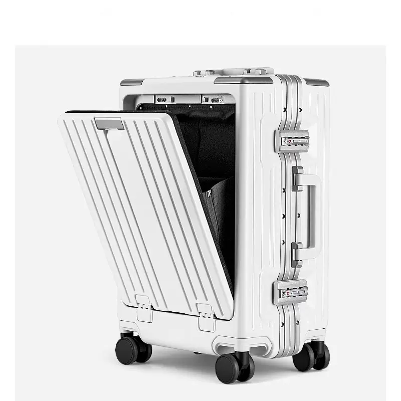 高端前开盖拉杆箱2025新款行李箱男女旅行皮箱20寸登机箱密码箱子