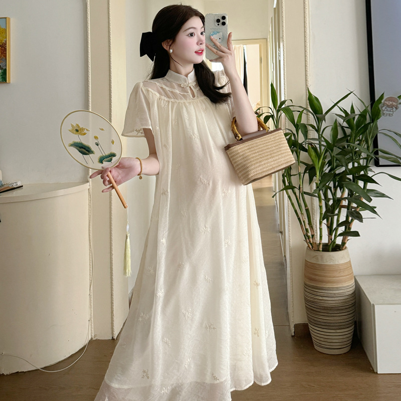 Summer fashionable elegant long dress for pregnant