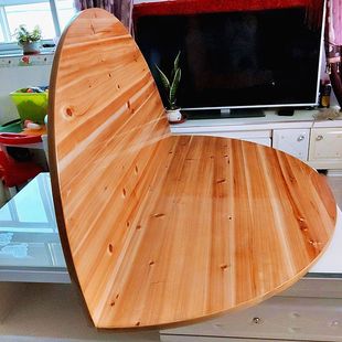 Round Dining Table, Cedar Wood, Foldable Large Round Tabletop, Restaurant Round Table, Home Use for 8-10 People, Fold-In-Half Round Tabletop, Jieqi