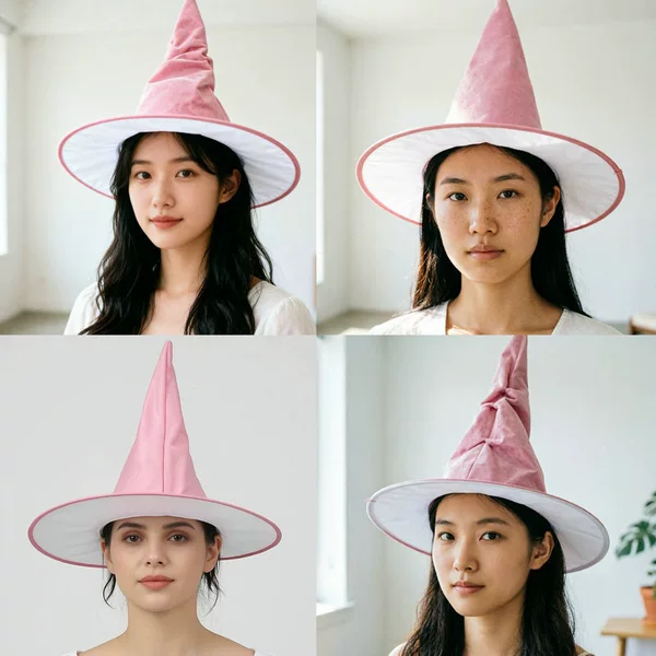 Pink witch hat Halloween party performance prop pointed witch hat for adults and children magician hat pink witch