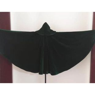 Dark Green Halloween cosplay Wizard Batman Cape Lace-Up Shawl Big Skirt Big Hat Short Cape