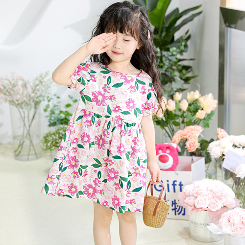 Girls Dress 2024 Summer Korean Princess Dress Baby Girl Children's Clothing Foreign Trade Stall Children's Dress