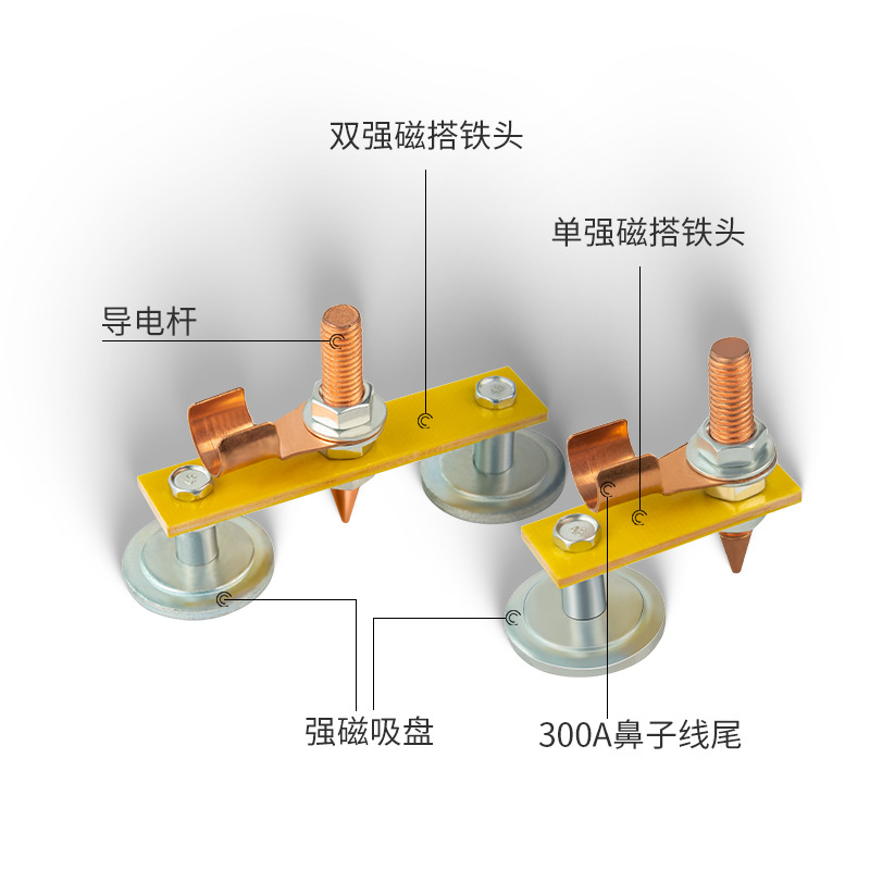 Soldadura eléctrica corbata de hierro artefacto magnético fuerte máquina de reparación de chapa eléctrica máquina de soldadura de tierra alambre de tierra imán de alambre de hierro soldadura corbata cabeza de hierro