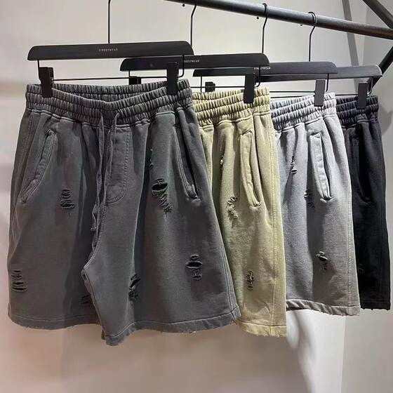 2025 European and American Fashion Brand Washed Old Ripped Pants All-match Retro Pants Sports Casual Hip-hop Pants