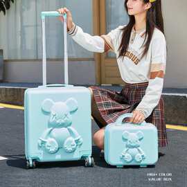 2024新款拉链化妆行李箱铝框旅行箱学生子母抗摔静音万向轮拉杆箱