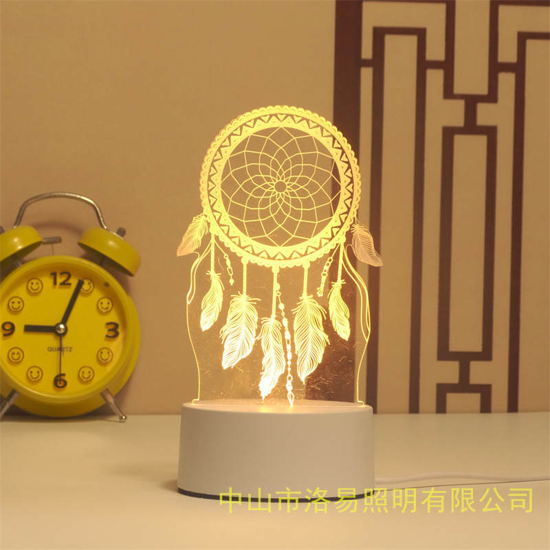 3D lámpara de noche acrílica atmósfera regalos de cabecera atmósfera lámpara de evento regalos al por mayor DIY lámpara de escritorio ideas de Navidad