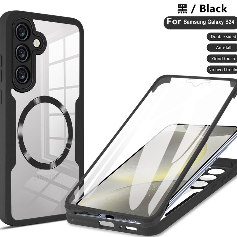 Qicai 360 Magnetic Suction Case Suitable for Samsung S26Ultra, Integrated Case and Film, Full Coverage Anti-Drop Protective Case for S25U
