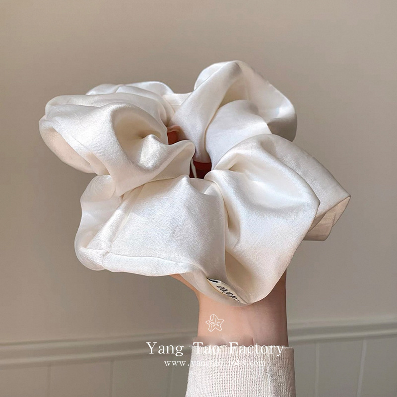 Nuevo estilo satinado brillante lazo para el cabello grande para mujer banda de goma de cola de caballo baja