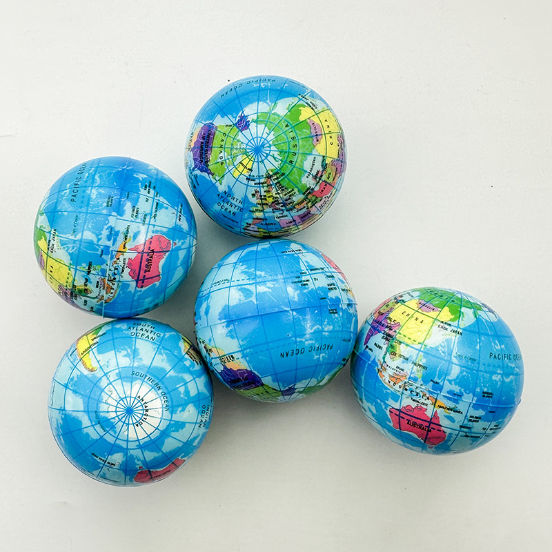 Cross-Border Manufacturer Kidsren's Sports Toys Stress Ball Pu Foam Sponge Elastic Ball 6.3cm Pu Vent Globe
