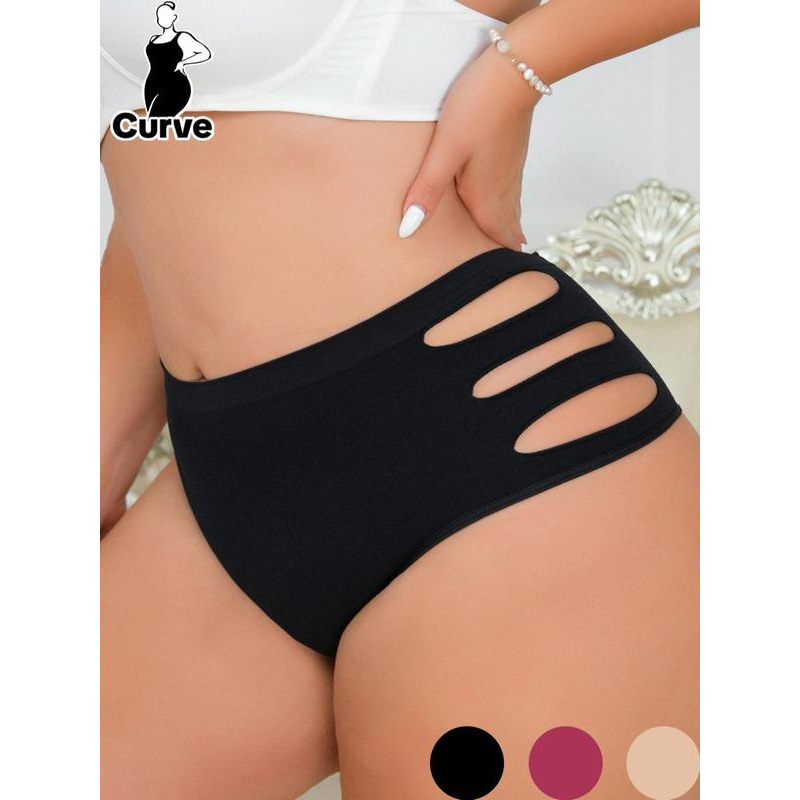 New Cross-Border Export Panties Large Size Cut Out Seamless Underwear Pure Color Breathable Style