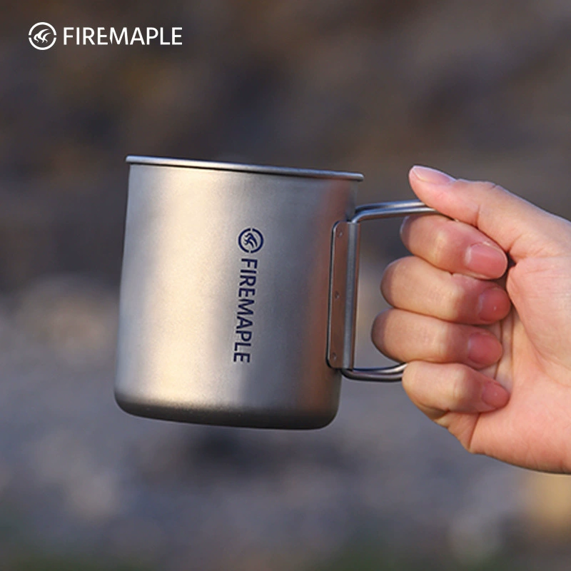 Оптовая продажа, легкая питьевая титановая чашка, портативная складная однослойная чашка для чая на открытом воздухе, для кемпинга, повседневная легкая кружка для вина из чистого титана