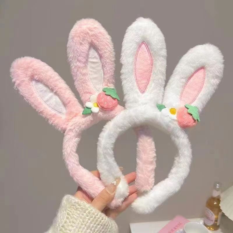 ぬいぐるみの愛の耳のウサギの髪のカチューシャの女性の顔を洗うカチューシャのかわいい清新で甘いカチューシャの髪の束の飾り|undefined