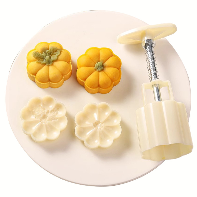 【新款】卡通水果南瓜月饼模具手压式家用冰皮绿豆糕压花磨具糕点|undefined