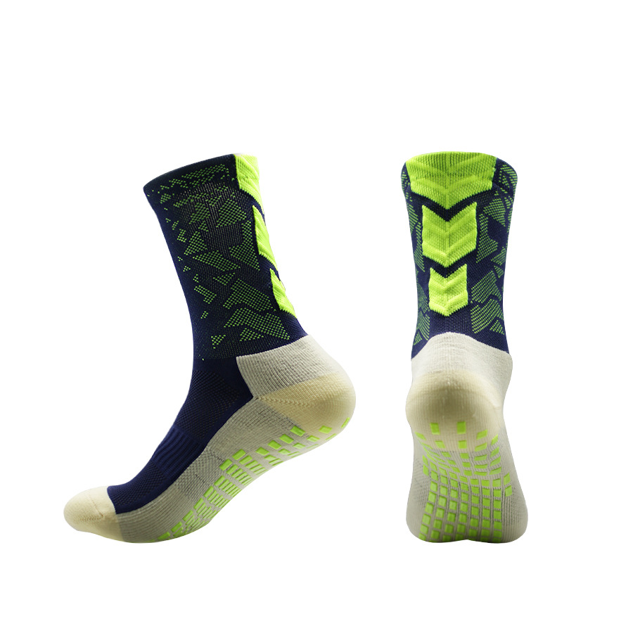 Unisex-Fußballsocken mit rutschfester Sohle und gepolsterter Fußgewölbeunterstützung – Atmungsaktive, feuchtigkeitsableitende Sportsocken zum Laufen, Radfahren und Trainieren_voghion.com