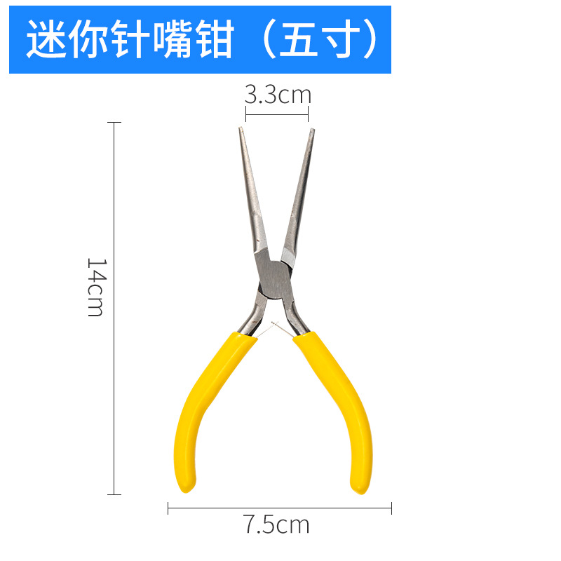 Mini Alicates puntiagudos multifuncionales de 5 pulgadas vise alicates de alambre hechos a mano DIY oblicuo Pelacables eléctricos