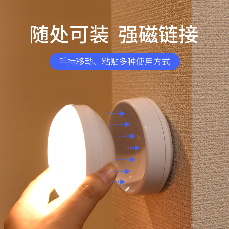 New Style Rotating Human Sensor Bedside Wall Lamp for Bedroom Stair Corridor Living Room Wardrobe with Battery Operated Night Light