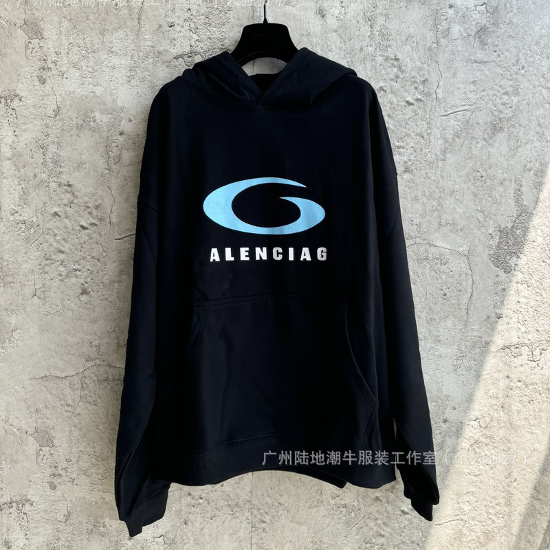 in stock mobile phone real shot 24fw high quality Paris surfing hooded sweater loose version of men's and women's hoodie