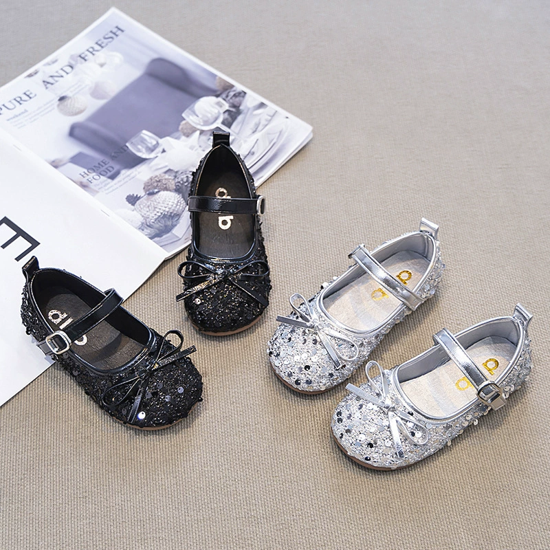 Детская мода тренд веревки с бантом маленькая кожаная обувь