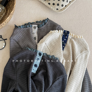 2025 New Autum Kidsren's Clothing Kidsren's Korean Style Autum Long-Sleeved T-Shirt Girls' Shirt Bottoming Shirt 5521