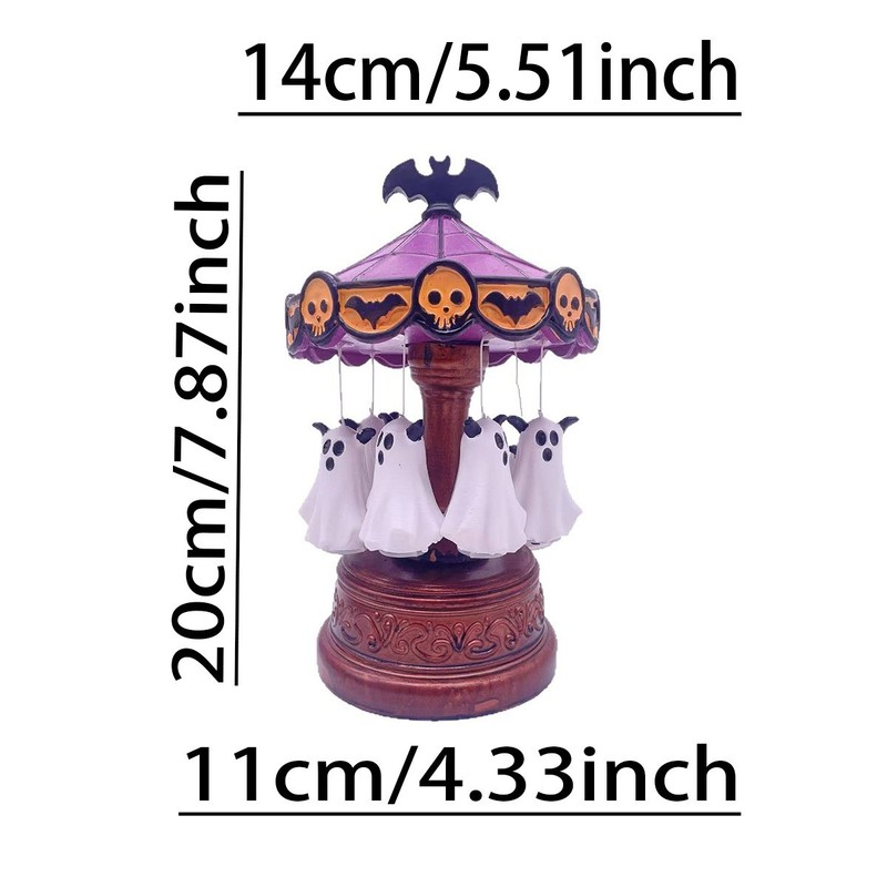 跨境新款Ghost rotating wooden horse lantern幽灵旋转木马灯|undefined