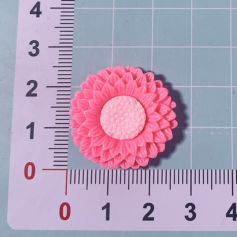 Nuevo colorido girasol flor diy accesorios de resina crema pegamento para el cabello clips para el cabello accesorios hechos a mano botones de zapatos broches
