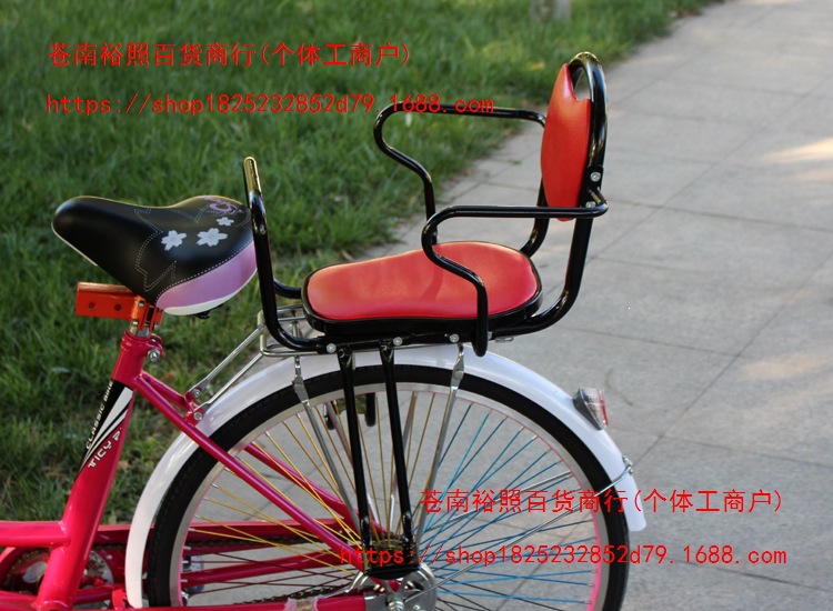Electric bicycle child seat, rear-mounted, for kids, students, and babies, with a thickened and widened cotton rain cover for wind protection