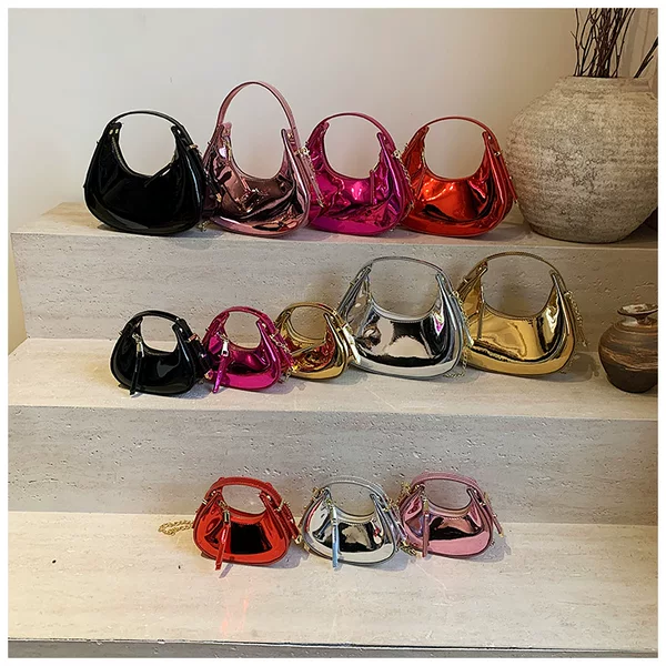 Bright Mini Bag Girl's 2025 New High-end Sense Fashion Red Bag Casual All-match Portable Children's Bag