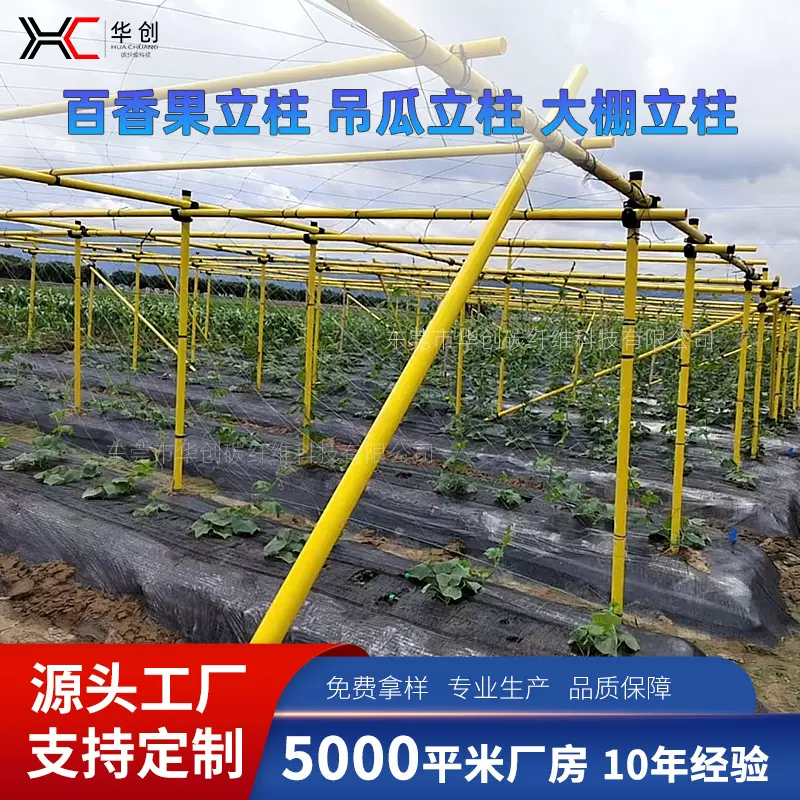 新型玻璃纤维杆玻璃纤维管遮阳棚搭架百香果种植支撑杆代替镀锌管