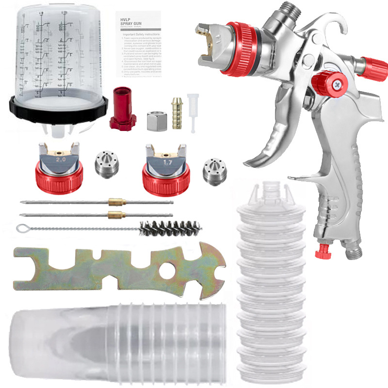 HVLP汽车面漆2008汽车喷枪面漆喷枪重力式喷枪带免洗壶喷枪套装