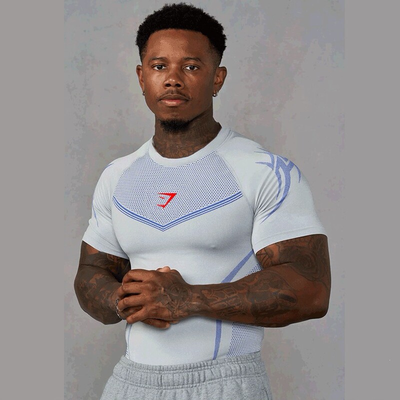 Gymshark New Running Sports Fitness Tops Breathable T-Shirts and Tight-Fitting Clothing Full Range of Casual Running Shark Apparel