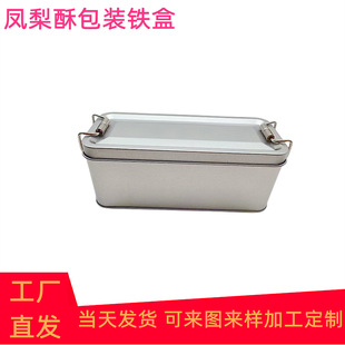 Factory Direct Supply Rectangular Tinplate Box with Buckle Cranberry Biscuit Candy Packaging Box Pineapple Cake Packaging Iron Box