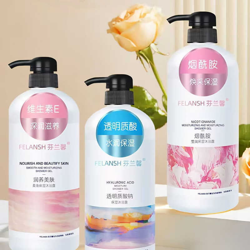 芬兰馨润养美肤柔滑保湿沐浴露香氛沐浴液烟酰胺焕采留香沐浴批发