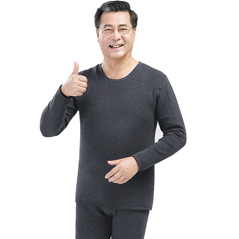 Ropa interior térmica de mediana edad y edad avanzada gruesa a prueba de invierno forrada de lana engrosada de la madre más tamaño ropa de otoño traje de pantalones largos