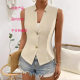 2024 Cross-Border Aliexpress Foreign Trade Summer New Fashion Women's Solid Color Front Button Vest Suit Vest