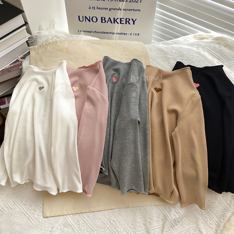 Women's Spring and Autumn Long Sleeve T-Shirt for Girls, Baby Girls' Autumn Outfit, Versatile Base Shirt for Children, White Top for Layering, T0011