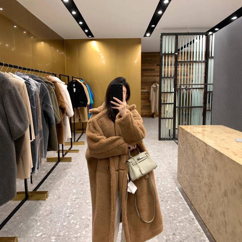 Teddy Bear Coat Teddy Silhouette Alpaca Plush Fur Coat for Women 2024 Autumn and Winter New Style Correct Tobacco Color