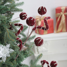 亚马逊跨境新款圣诞球糖果毛绒棒棒糖插枝装饰品摆件圣诞树花环插