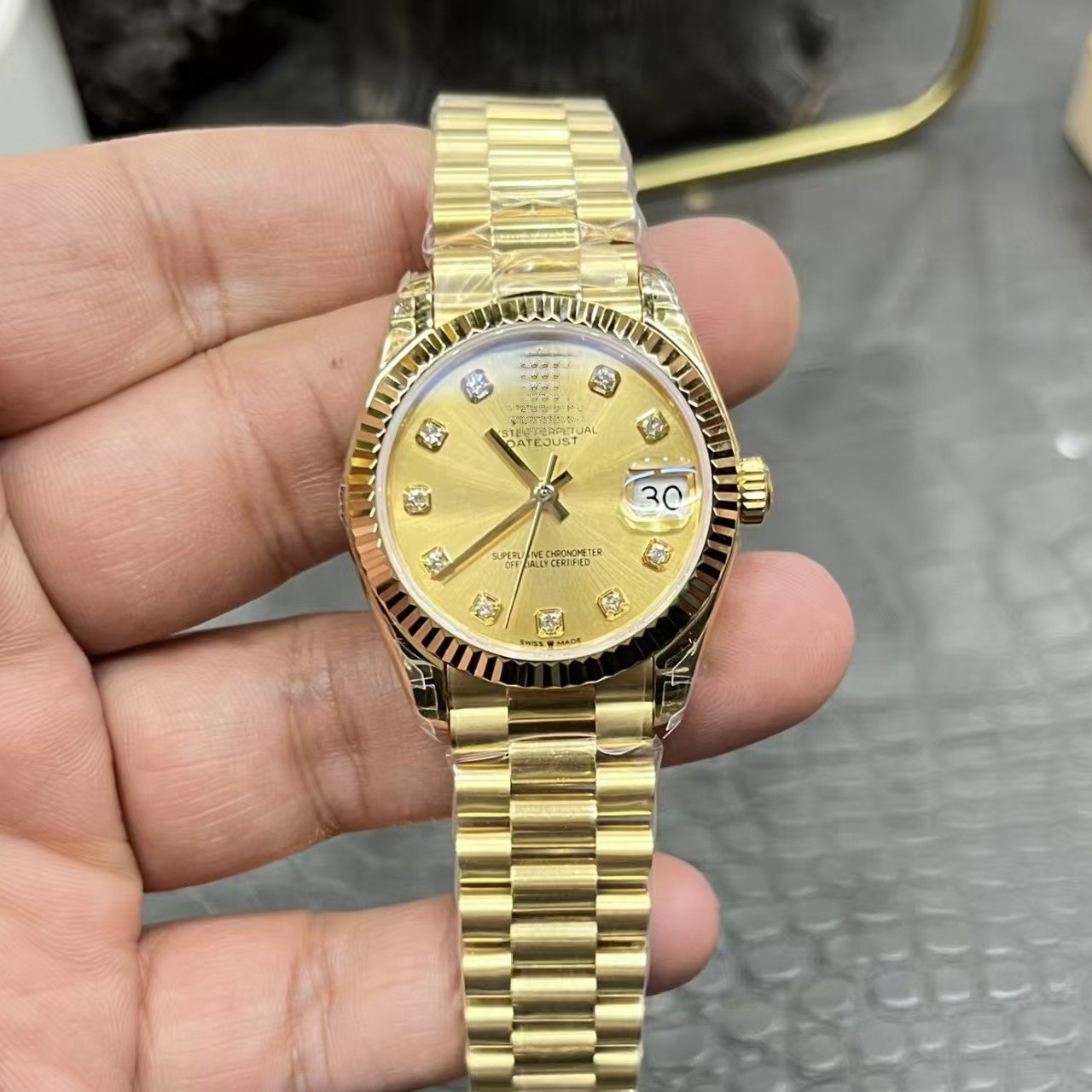 Double-Headed Gsew Powder Log Fully Automatic Mechanical Women's Watch C Factory Olive Green Counterweight 3255 Week Log