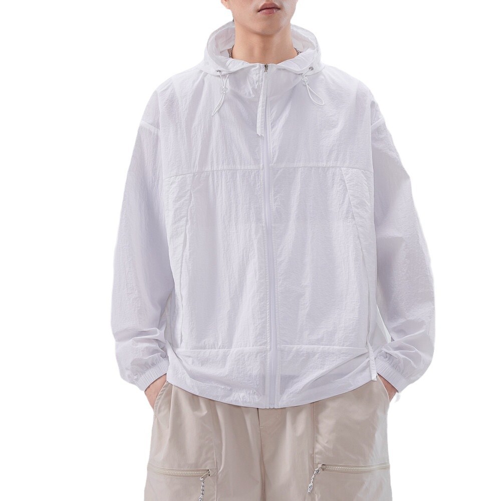 태양 보호 의류 남성 여름 코트 얇은 통기성 피부 의류 UV 보호 UPF50 야외 낚시 태양 보호 의류