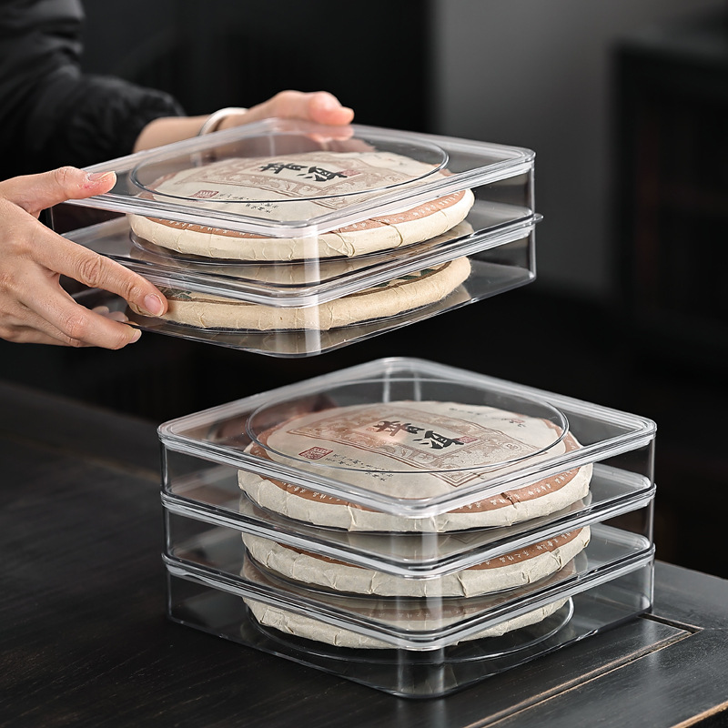 caja de pastel de té transparente casera nueces snack caja de almacenamiento de pastel de té sellado a prueba de polvo a prueba de humedad estante de exhibición de pastel de té hoja de té