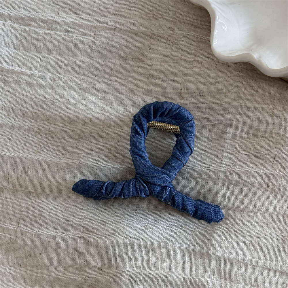 Pinza per capelli in denim alla moda fermaglio shark clip_voghion.com