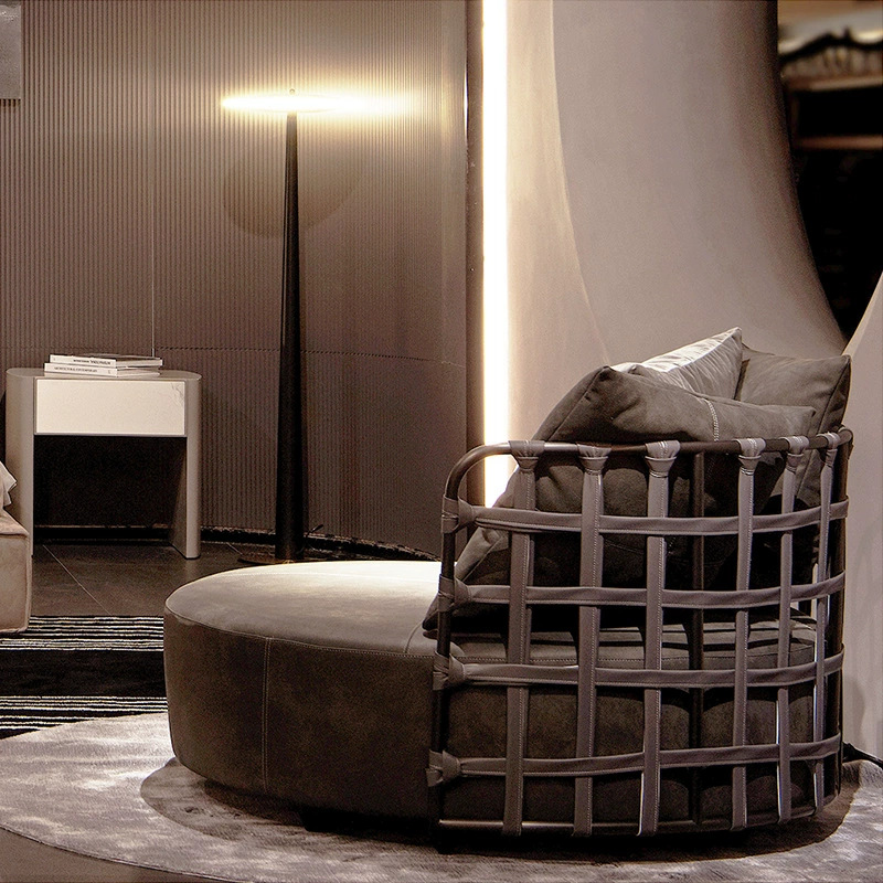 Italiano muy simple sofá silla sala de estar dormitorio diseñador silla de relajación silla de viento tranquilo sofá perezoso individual