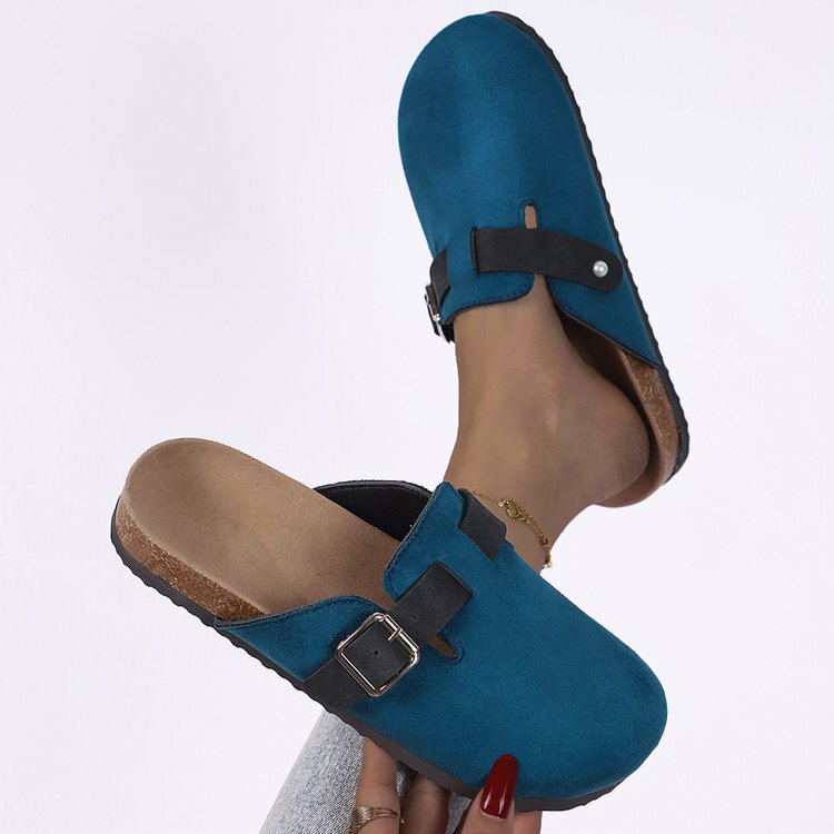Romantic Time Spent with Comfortable Slippers: Cow Suede (Nubuck Leather) Low Heel (Less Than 3cm) Rubber